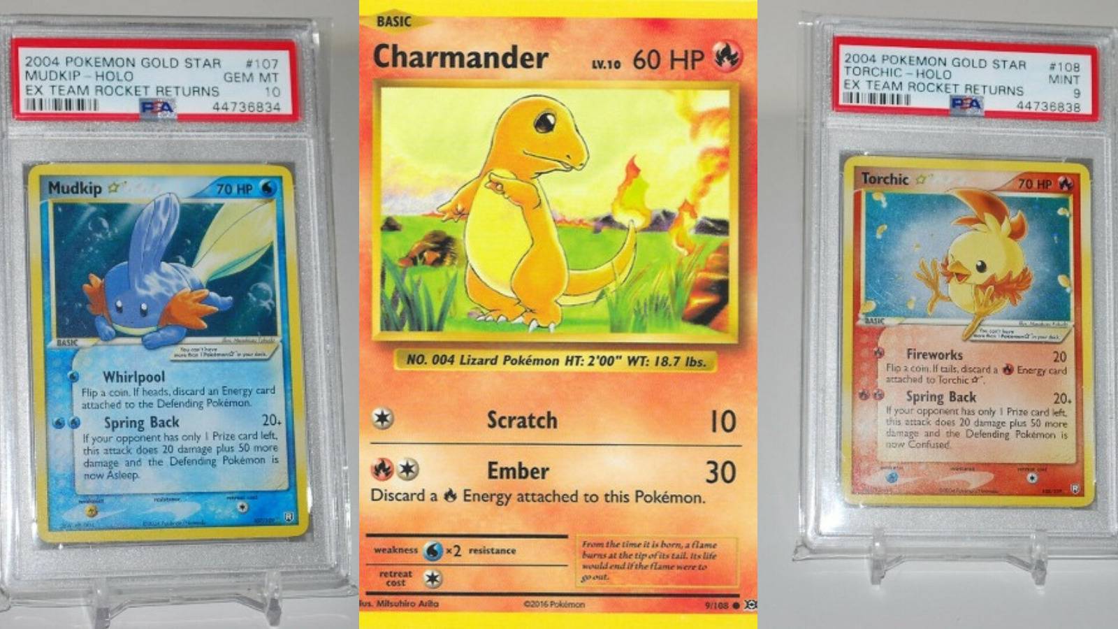 charmander bulbasaur and squirtle gold pokemon card Pikachu Bulbasaur Charmander Squirtle - My First Battle - Blue Boarder -  Stamped Promo Pokemon Card Set