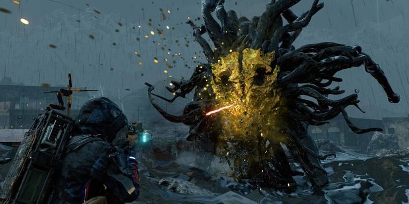 A boss fight in Death Stranding