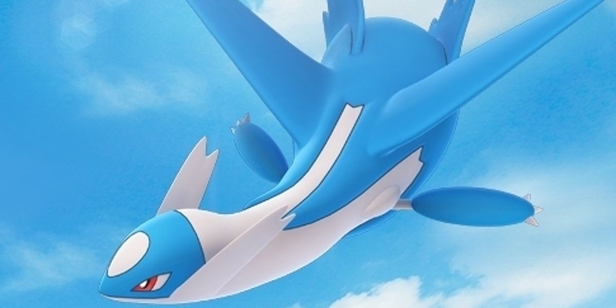 Pokemon Go style Latios flying in the sky