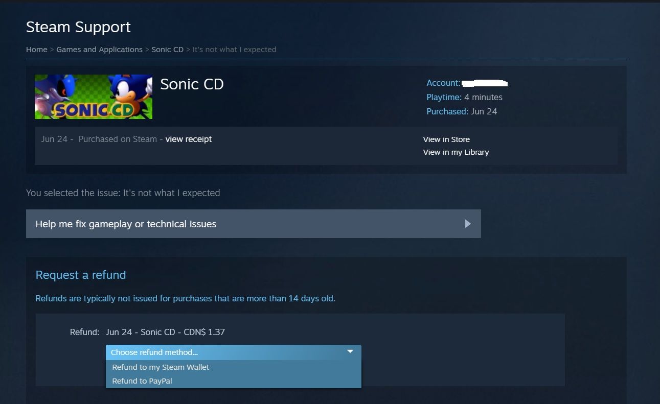 how to refund on steam