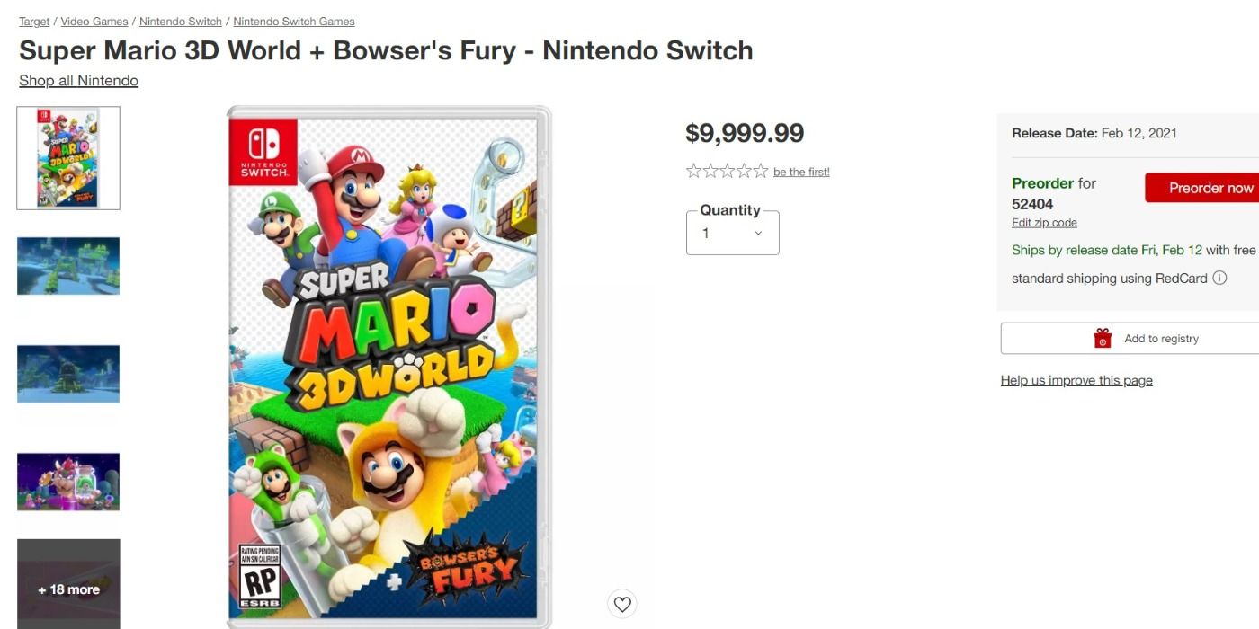 mario 3d all stars pre order target