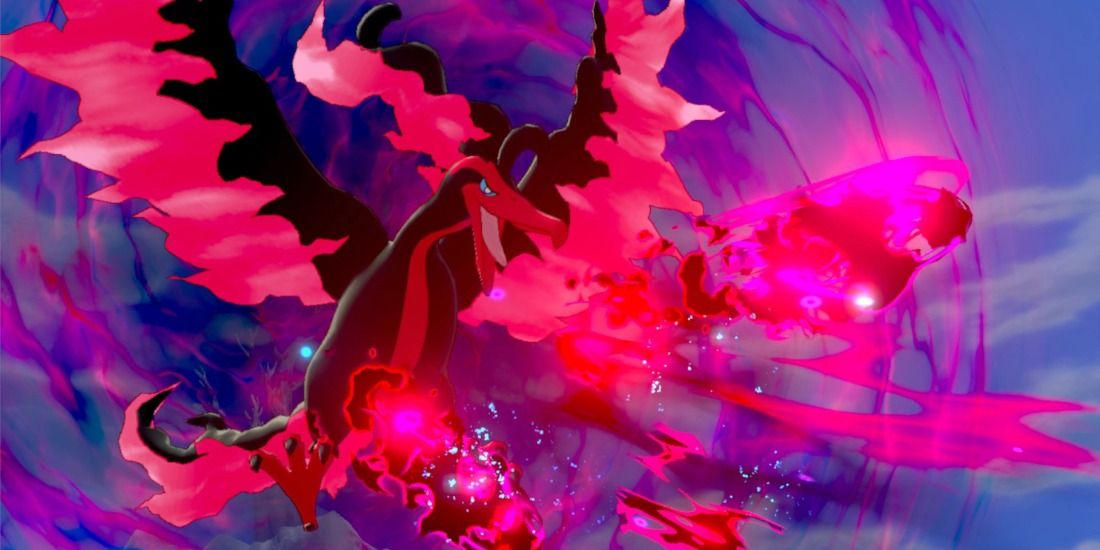 Galarian Moltres using Fiery Wrath during a cutscene in Pokemon Sword & Shield