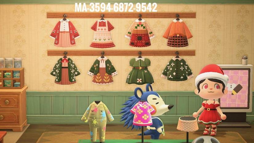 acnh winter dress designs Animal crossing design codes clothes winter