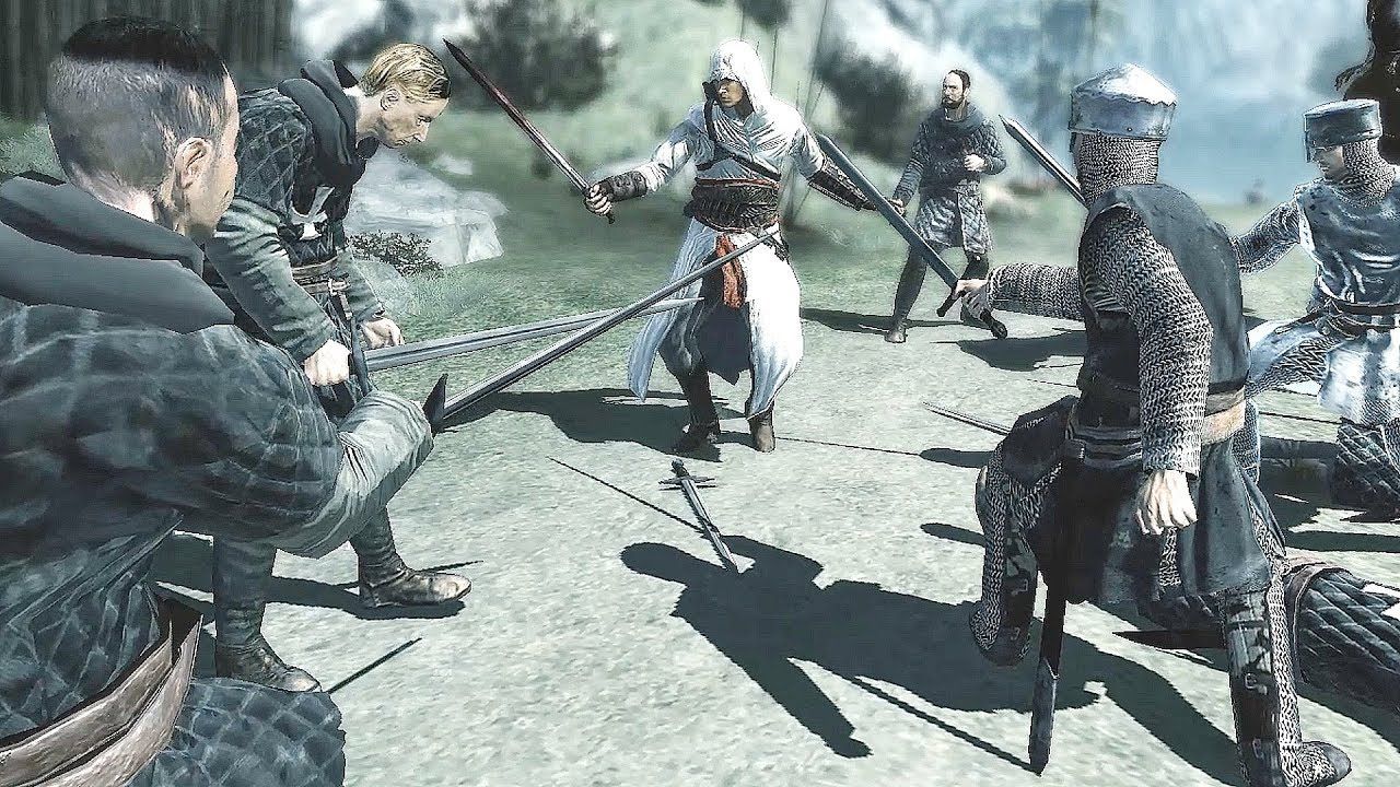 Altair em combate em Assassin's Creed