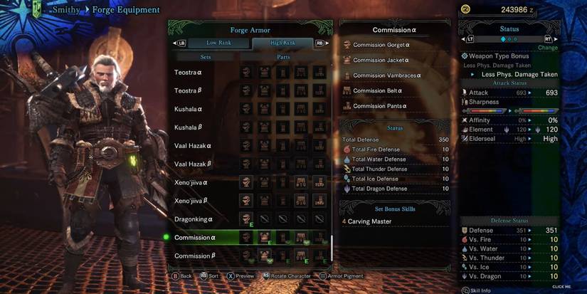 Monster Hunter World: Best High Rank Armor Recipes