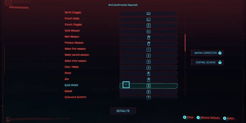Cyberpunk 2077: Best Custom PC Control Keybindings