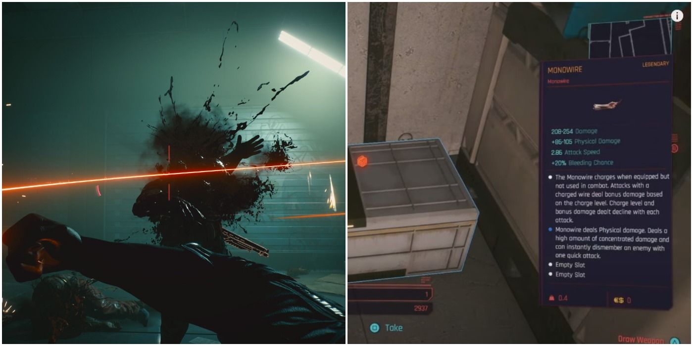 Cyberpunk 2077 Everything You Need To Know About Monowire And Their   Cyberpunk 2077 Monowire Collage Decapitation And Legendary Item 