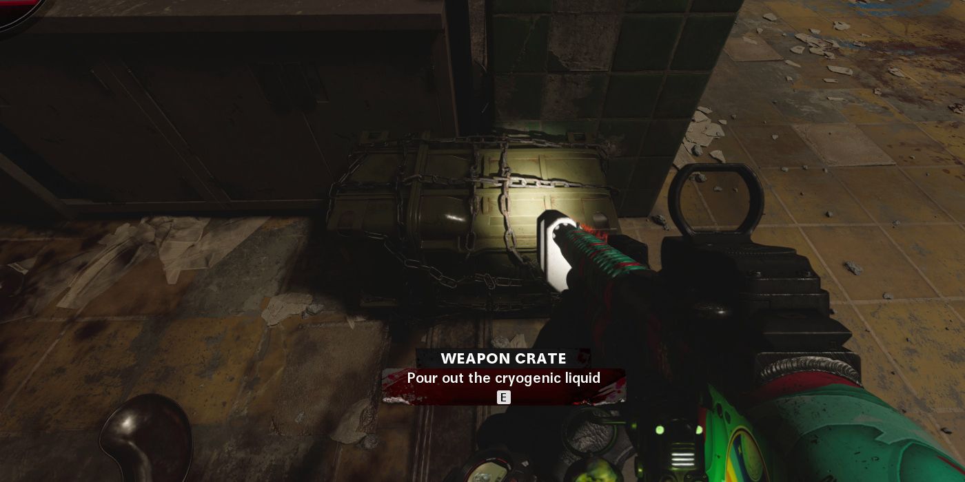 Call Of Duty Black Ops Cold War: Using The Liquid Nitrogen In The Flask To Melt The Chains On The Cryo-Emitter Crate