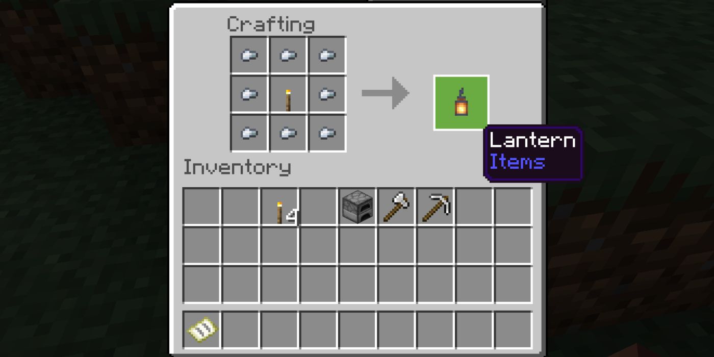 recipe for lantern minecraft