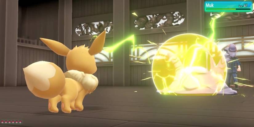 Eevee Let's Go Eevee Using Buzzy Buzz on Mook in Pokemon