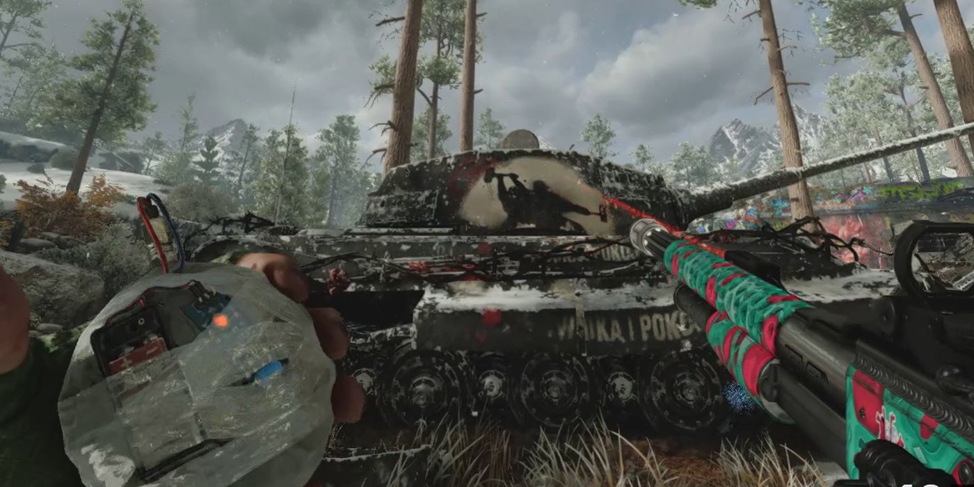 Call Of Duty Black Ops Cold War: Sticking A Semtex To The Tank Lid So That It Fires At The Tree In Crash Site