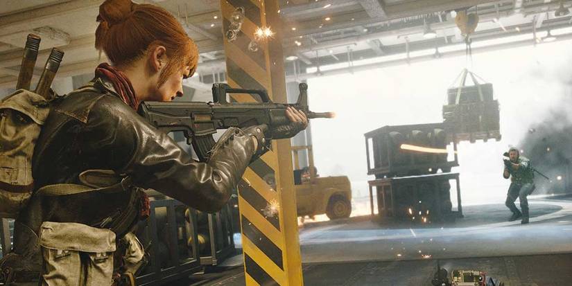 A player aiming a QZB at another player in Call Of Duty: Black Ops Cold War