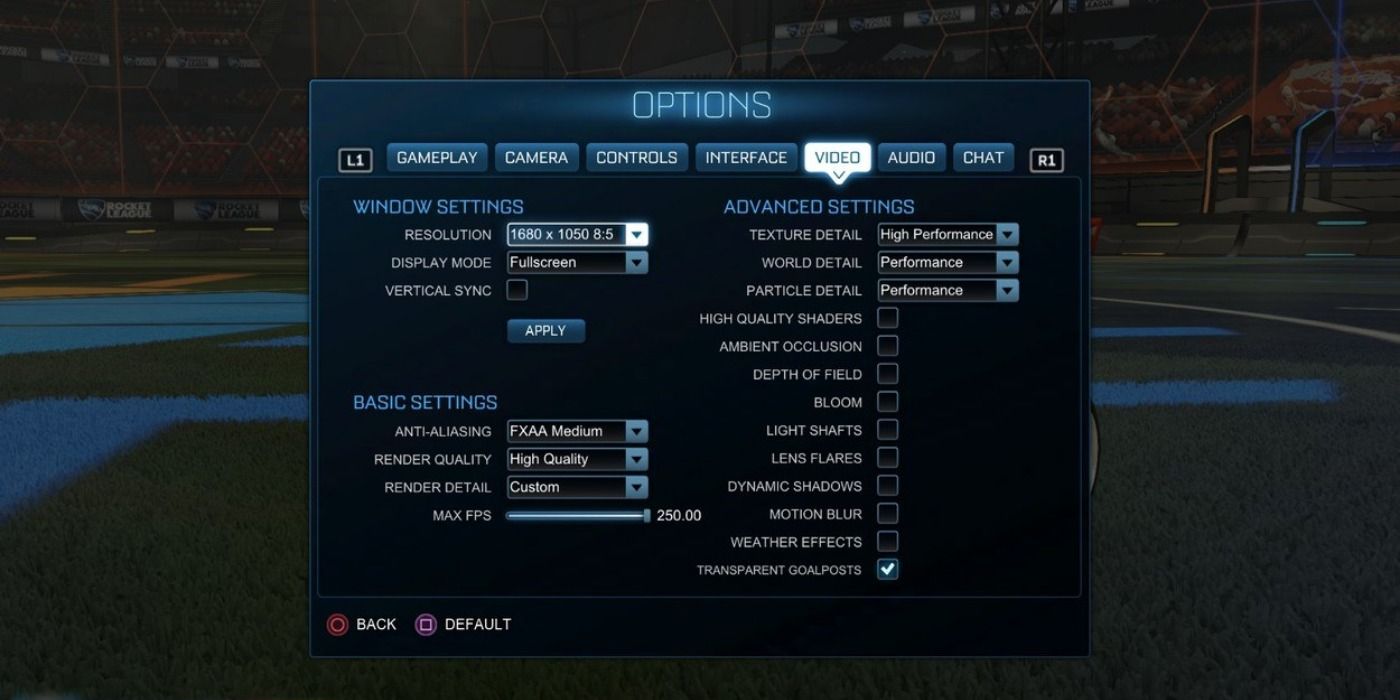 pro player camera settings