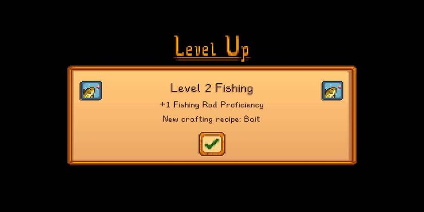 fishing level up skill pop up message in stardew valley