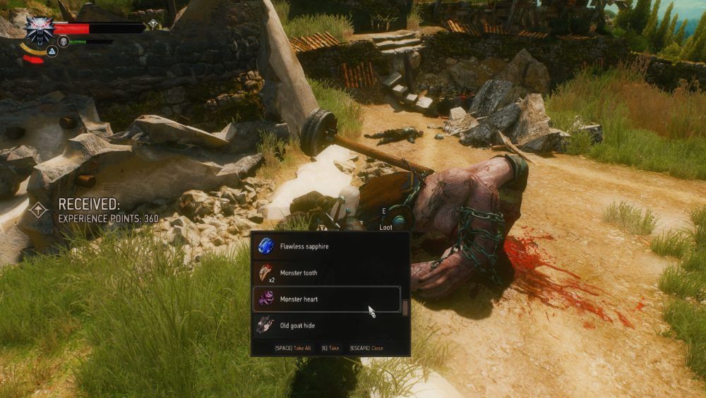 witcher 3 how to dismantle monster parts