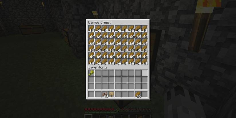 Minecraft bread inside a chest