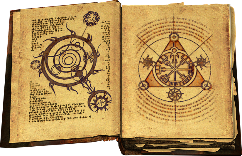 An ancient book containing strange runes and diagrams that are beyond mortal comprehension.