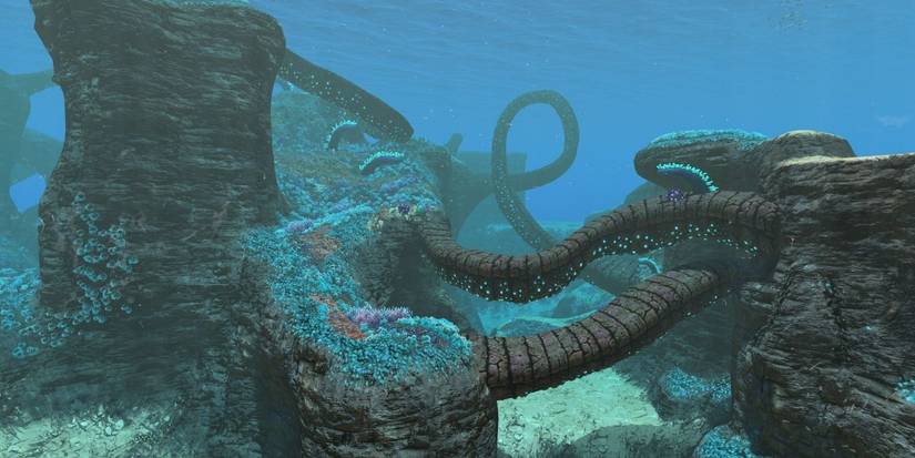 Screenshot of the Twisty Bridges biome