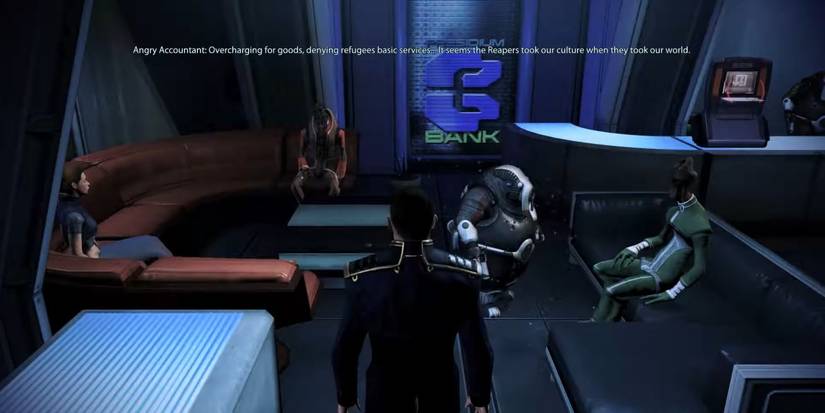 Mass Effect 3 Screenshot Of Shepard Overhearing A Volus Conversation