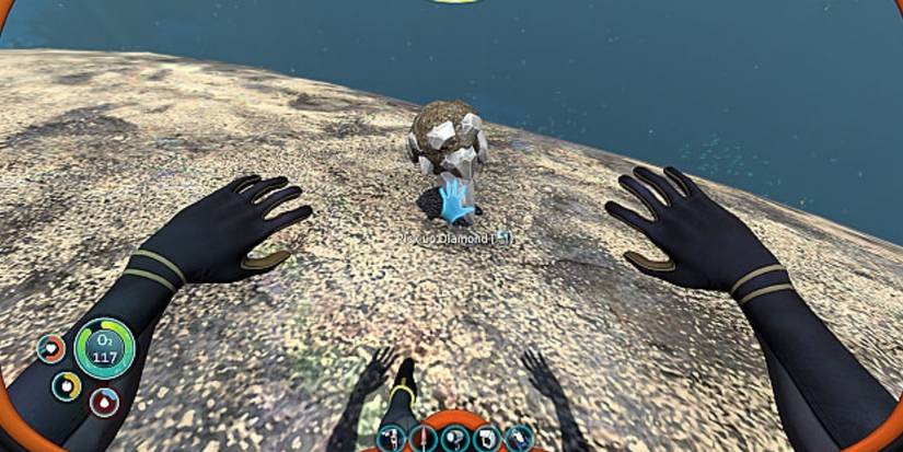 exploring the seabed in subnautica