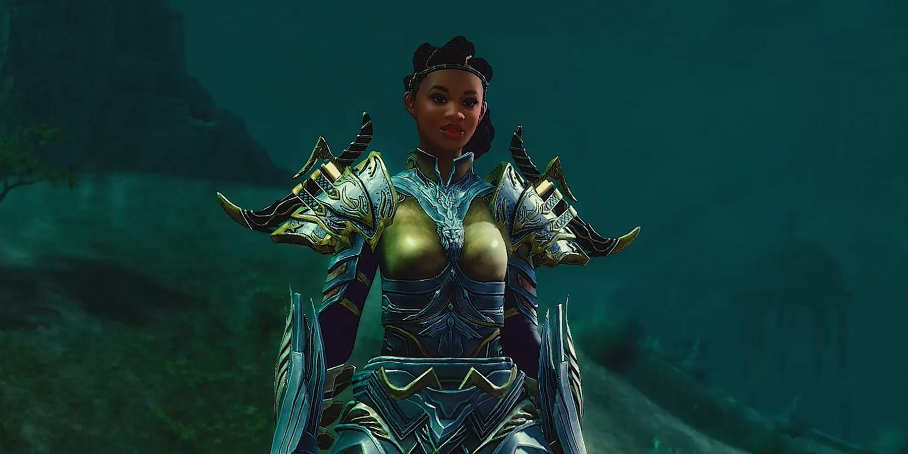 Female character in armor.