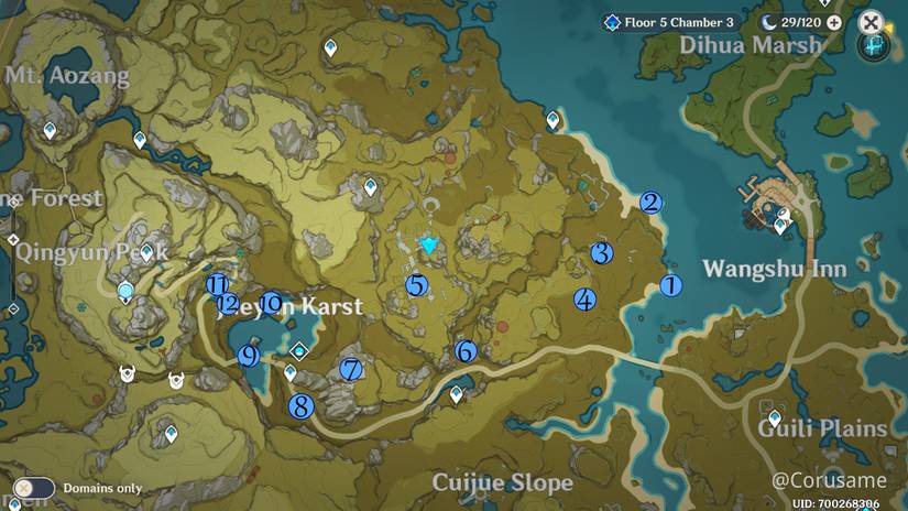 Geoculus Locations For Liyue Minlin In Genshin Impact