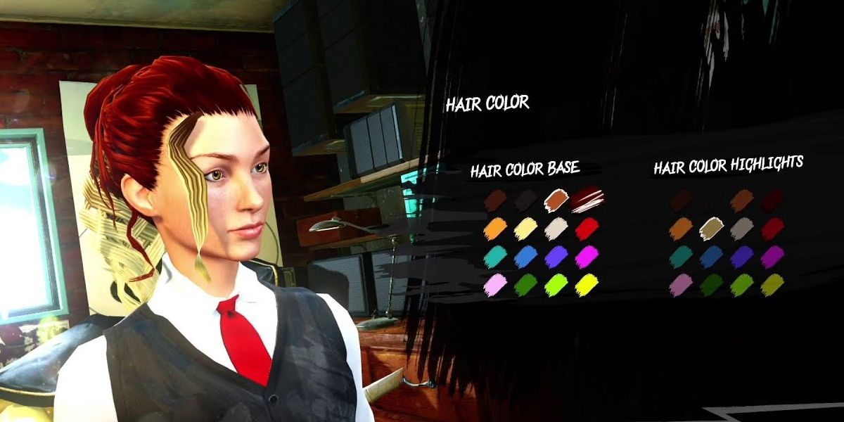 Sunset Overdrive hair color choices.