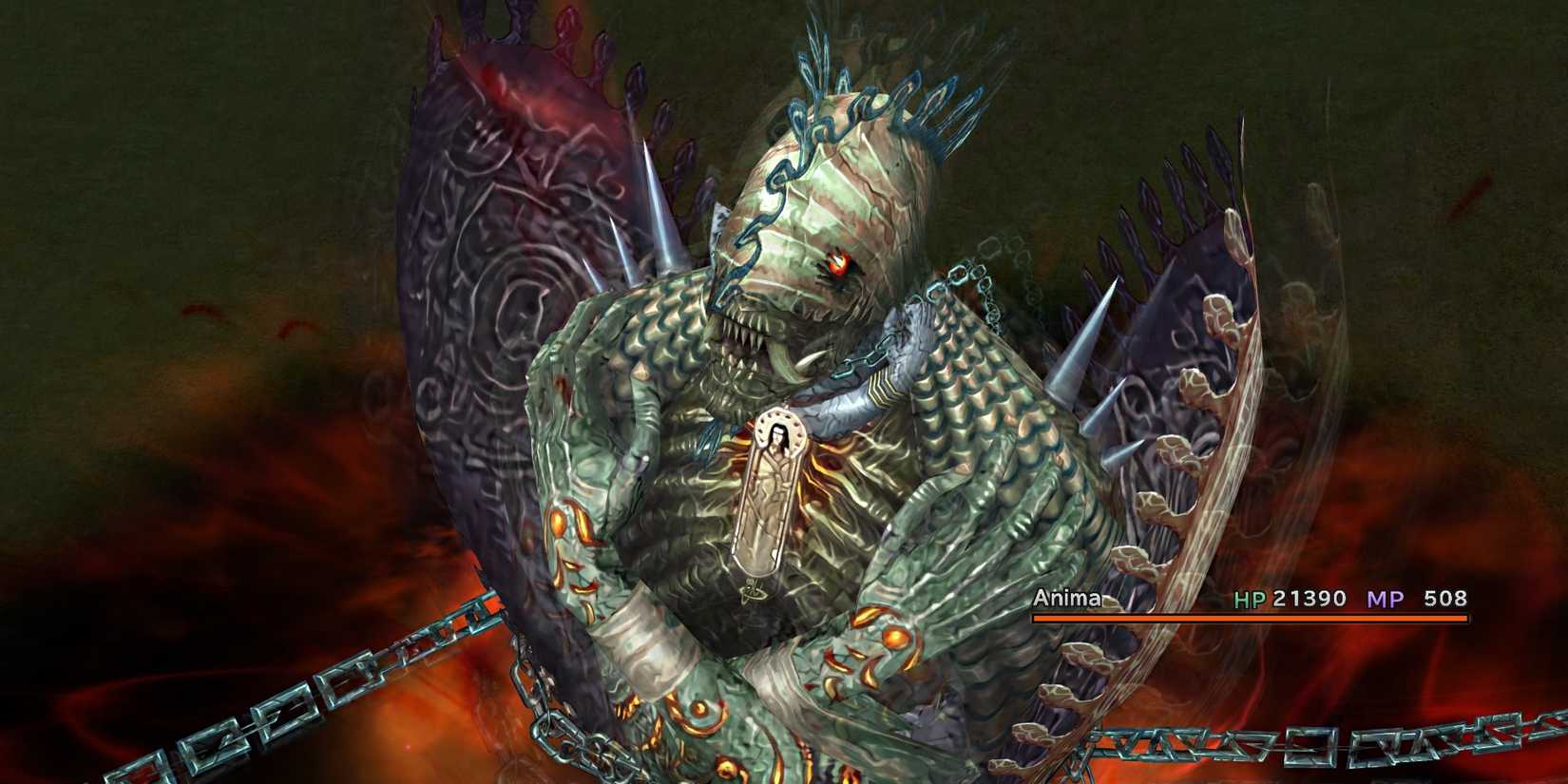 Using Anima during a battle in Final Fantasy 10.