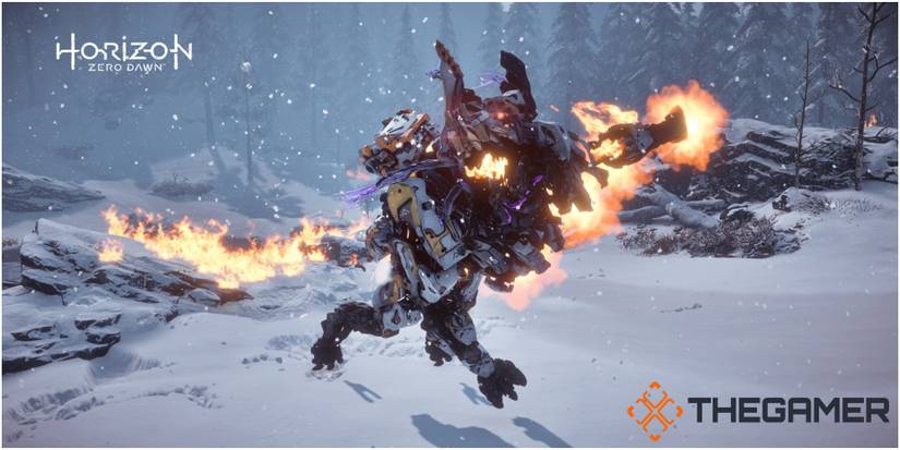 Scorcher using its Fire Claw Swipe in snowy plains