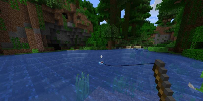 Minecraft Player Fishing In The Jungle