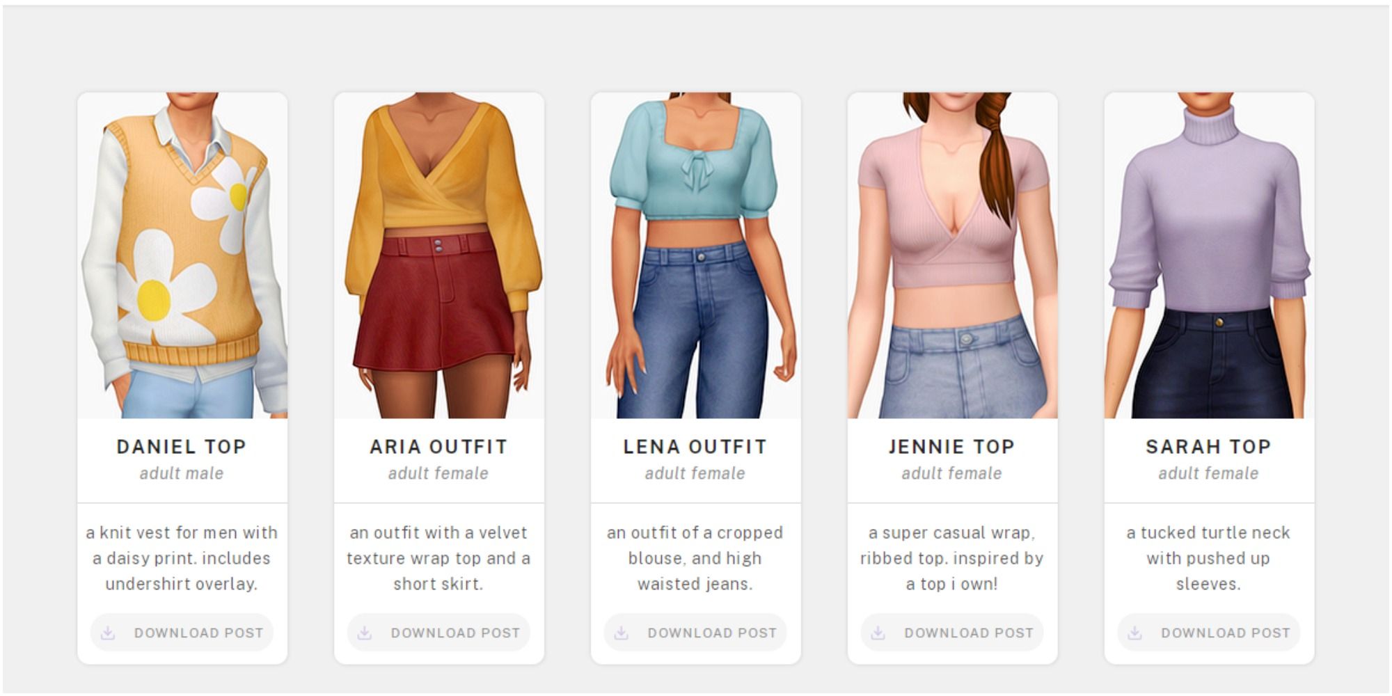 the sims 4 male and female custom content clothing