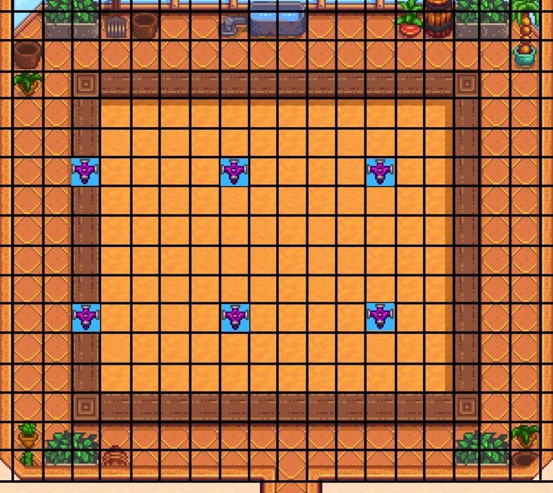 stardew valley iridium sprinkler layout