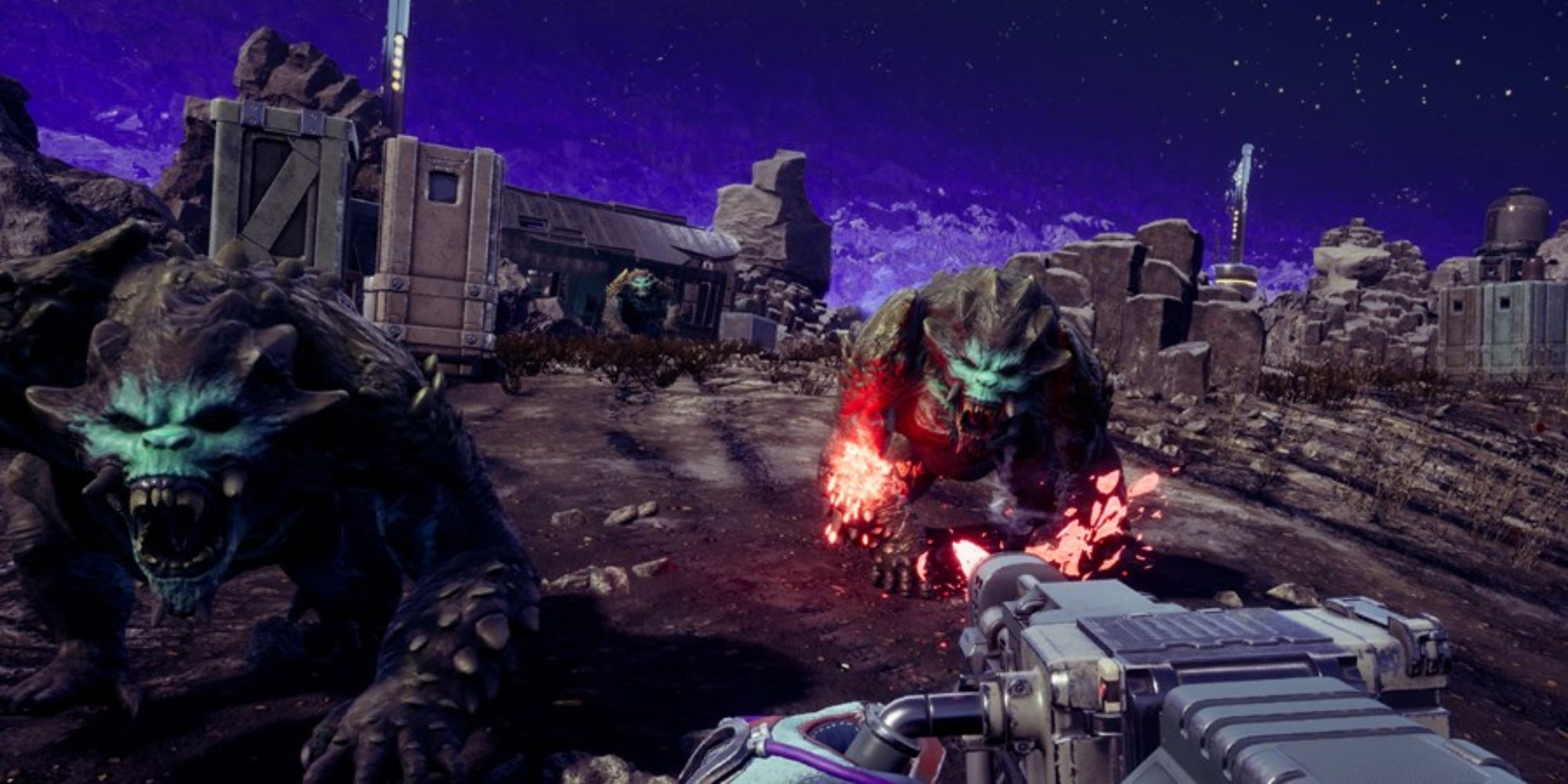 Cena de combate em The Outer Worlds
