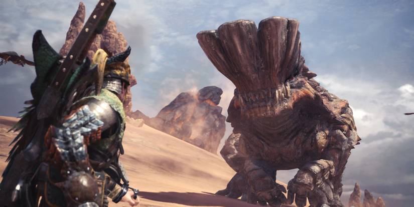 Monster Hunter World - Barroth Staring Down Hunter In Its Intro Cutscene