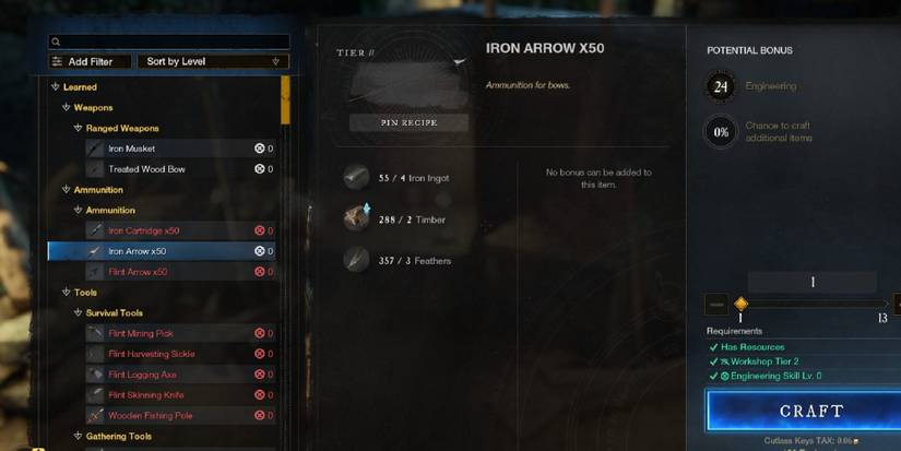 New World iron arrows