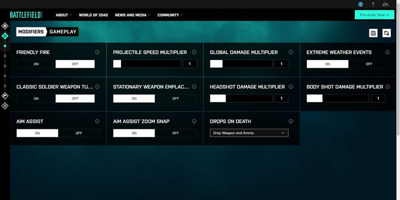 Battlefield Portal Infantry Settings