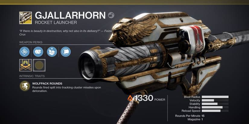 Destiny 2 Gjallarhorn Exotic Rocket Launcher