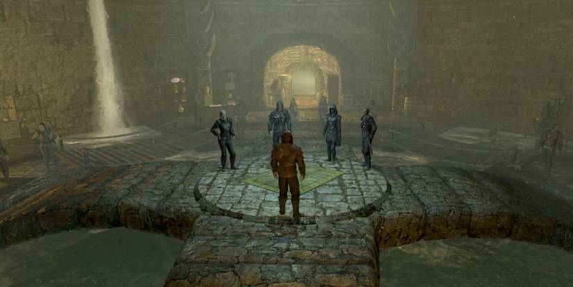A gathering to crown the new guild master of the Thieves Guild, you