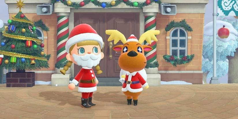 Nintendo Animal Crossing New Horizons Villager with Jingle Reindeer on Toy Day