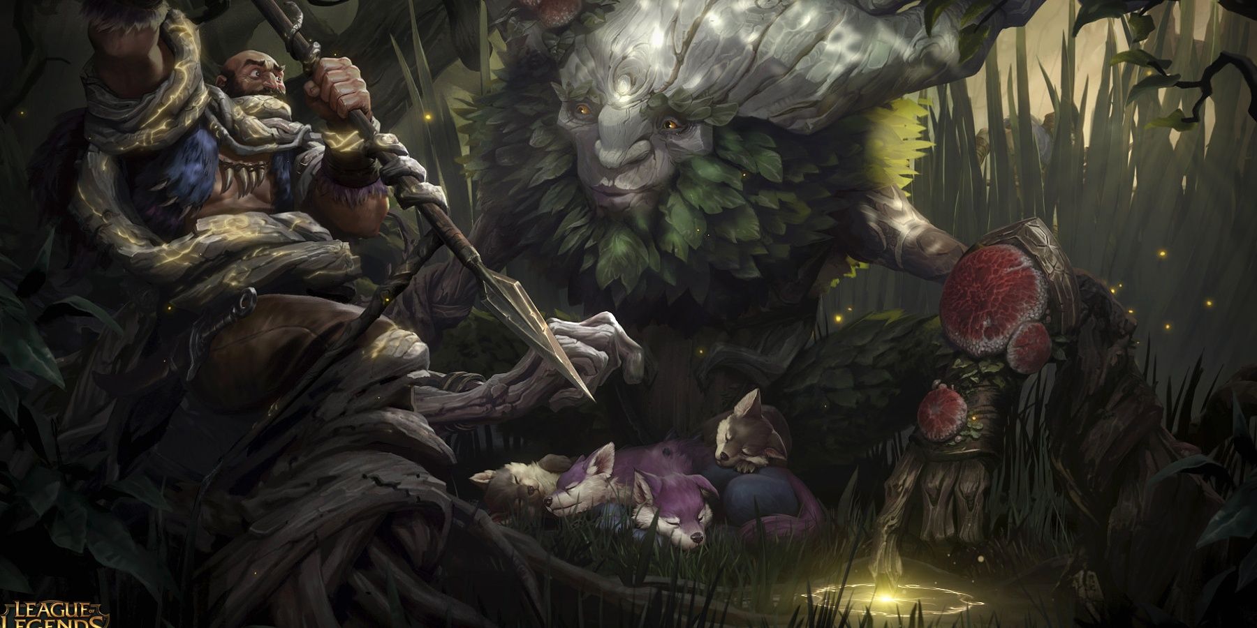 League Of Legends Ivern Holding Wolf Soldier Pups 