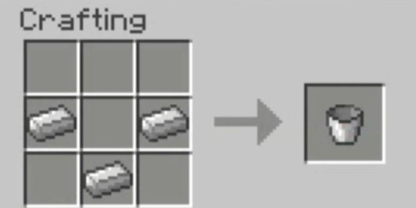 Minecraft Bucket Crafting Recipe Inside Crafting Table