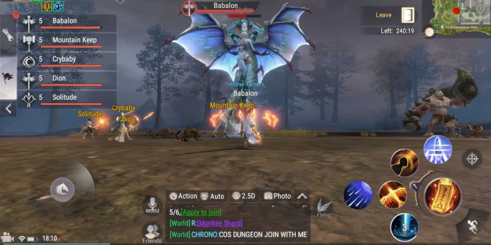 Perfect World Mobile fighting dragon