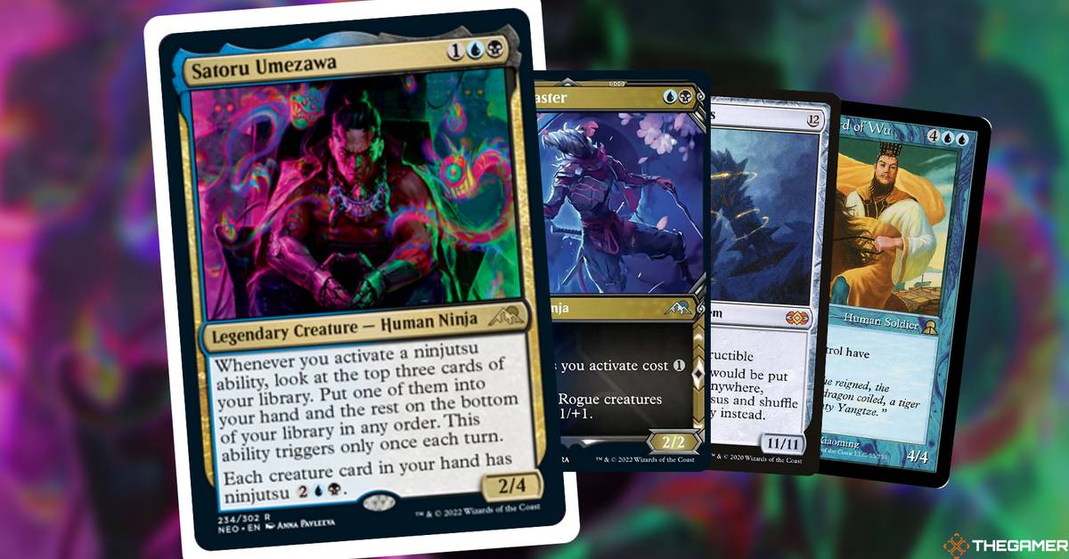 mtg satoru umezawa commander deck EDH Deck 100 Magic Cards Custom Deck Ninja Ninjutsu Dimir Put one of them into your hand and the rest on the bottom of your library in any order. Satoru Umezawa (#2283) (foil) (borderless)