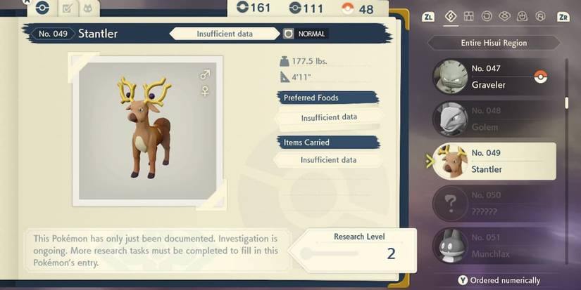 pokedex entry for stantler