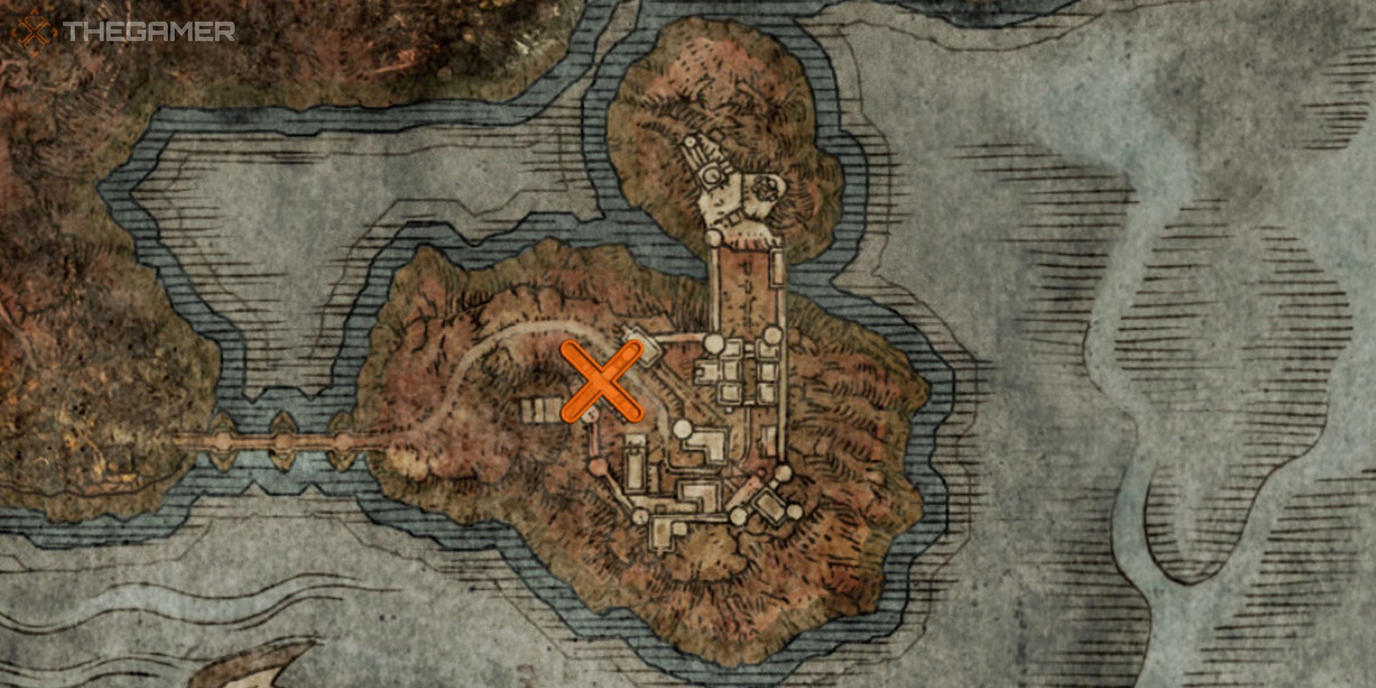 Elden Ring Map showing the location of Armorer's Cookbook [4]