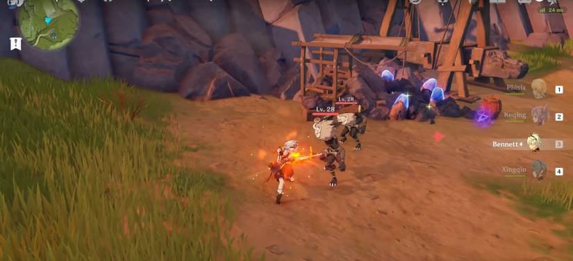 Bennett using Elemental Skill