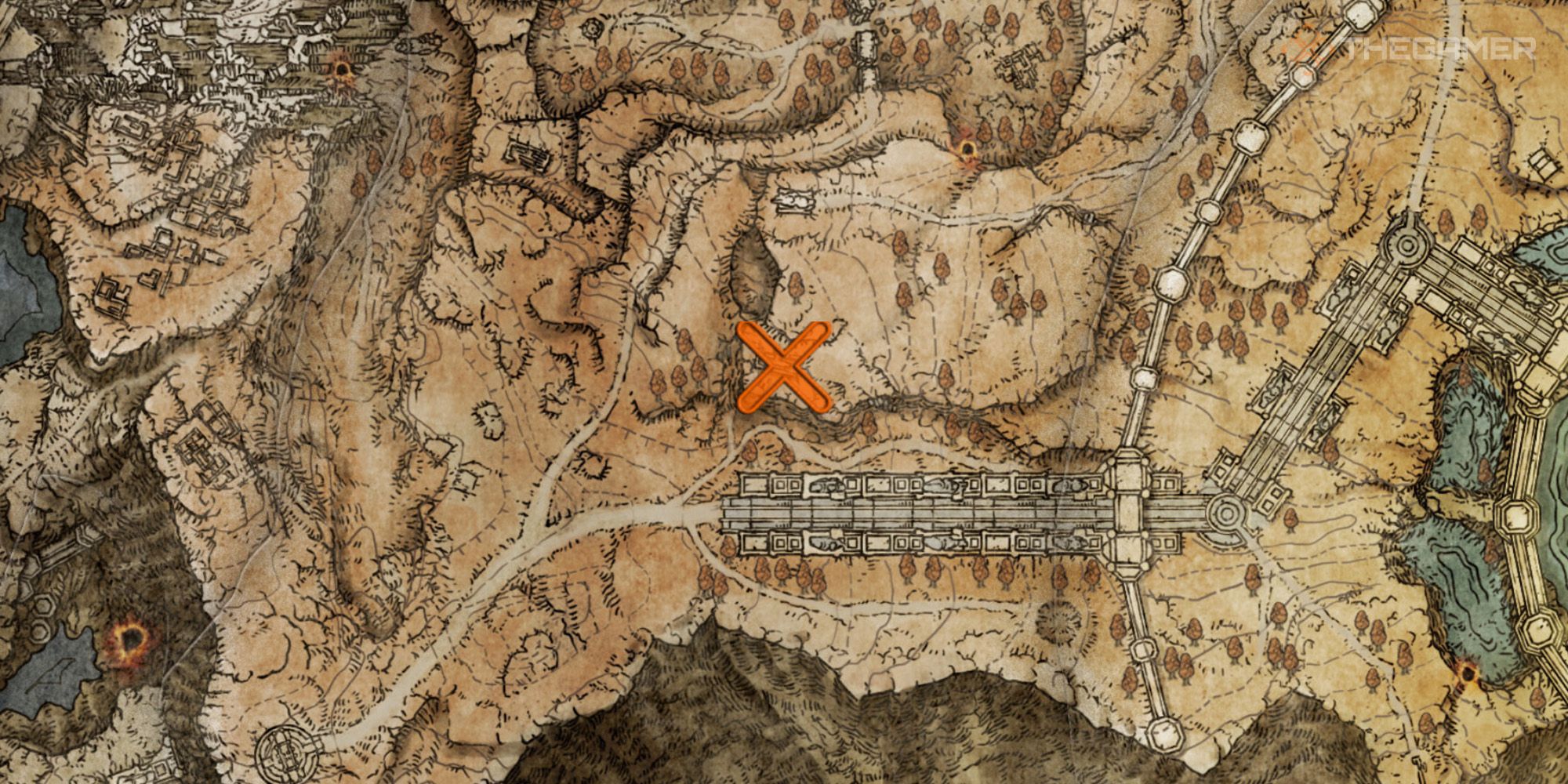 Map showing the location of the Dragonbolt Blessing Incantation in Elden Ring