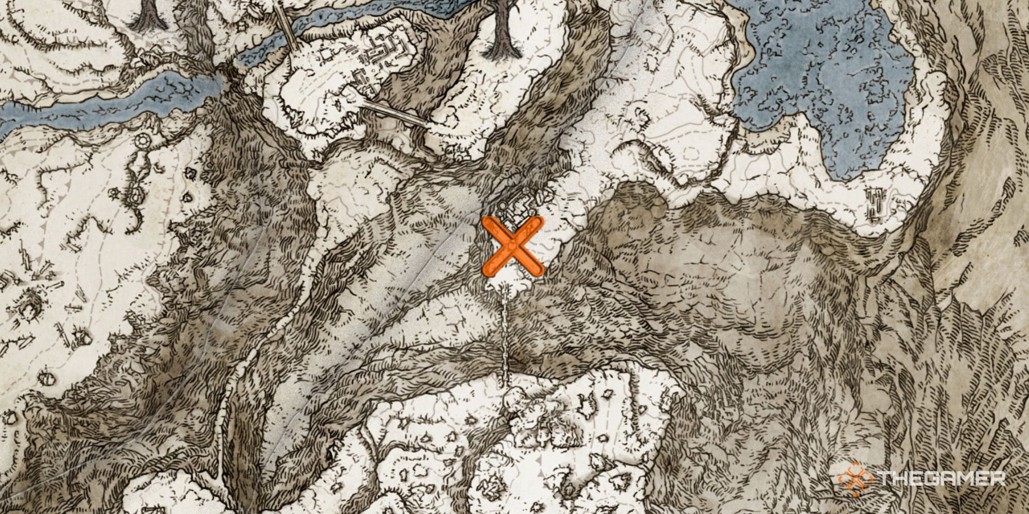 Map showing the location of the Giant's Prayerbook in Elden Ring