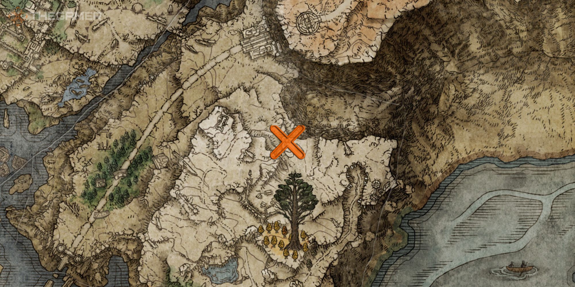 Map showing the location of the Howl of Shabriri Incantation in Elden Ring