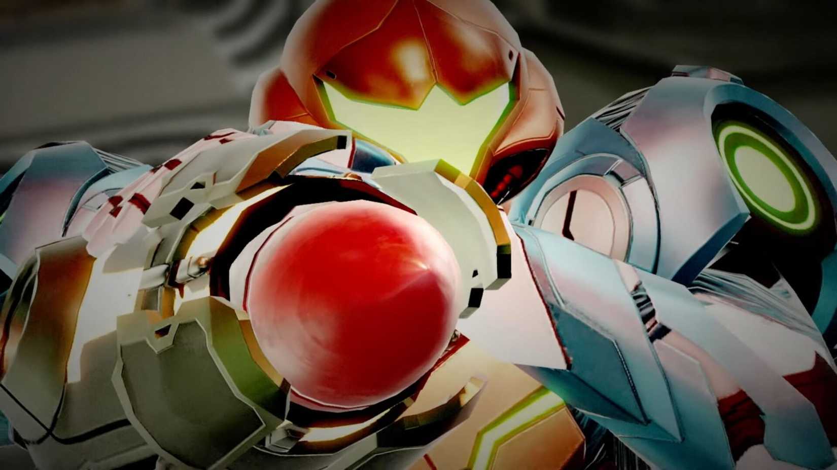 Metroid Dread screenshot of Samus pointing a Missile